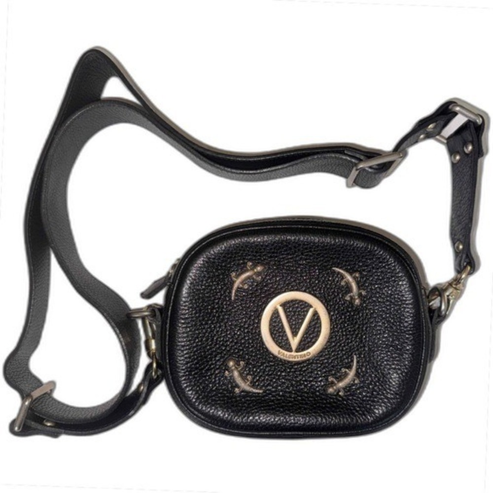 Valentino By Mario Valentino Black Leather Crossbody - Picture 2 of 12